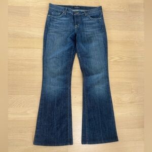 Vintage David Kahn Jeanswear Flare Jeans – Dark Wash Stretch Denim – Size 29